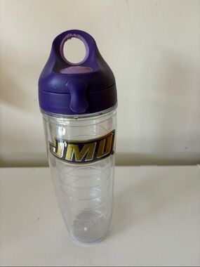 JMU Purple Top Clear Water Bottle